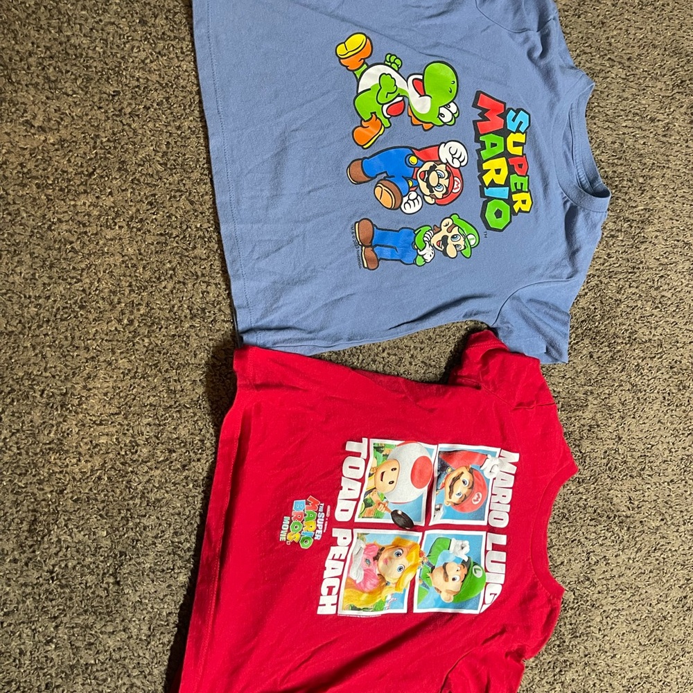 Old Navy Super Mario Graphic T-Shirts - Blue and Red